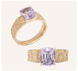 6 Style + Purple Spinel 18k Gold Statement Ring - Retro Design
