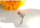 Pineapple Design Pink Diamond Ring - 18K White Gold