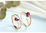 Peach Tourmaline Oval Cut 18K Rose Gold Open Ring Diamonds