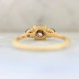 Three Stone Salt & Pepper Diamond Horizontal Stone 18K Gold Engagement Ring