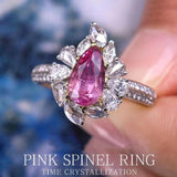 Teardrop Purple Spinel & Sapphire Ring in Platinum 950