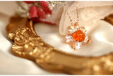 Leaf Design 1.98ct Fire Opal Diamond 18K Rose Gold Necklace