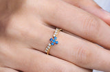 Ruby & Blue Sapphire Band Ring in 18K Yellow Gold