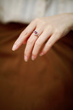 1.25ct Spinel Heart & Diamond Ring in 18K White Gold