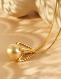 Conical Design Pendant with South Sea Golden Pearl – 18K Gold