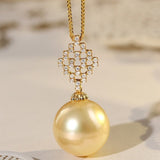 Golden South Sea Pearl Necklace with 18K Gold Clasp – Lavishly Designed