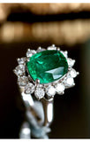 2.23ct Emerald & Diamond Ring - 18K White Gold