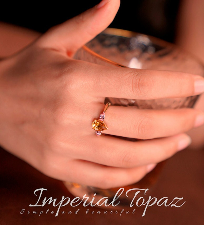 Imperial Topaz Earrings - 18K Yellow Gold Cocktail Gemstone Earrings