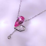 Purple Pink Spinel & Diamond Necklace - 18K White Gold