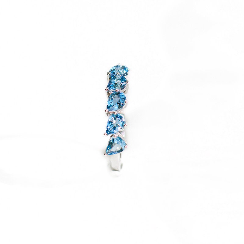 Santa Maria Aquamarine Teardrop Ring - 18K White Gold