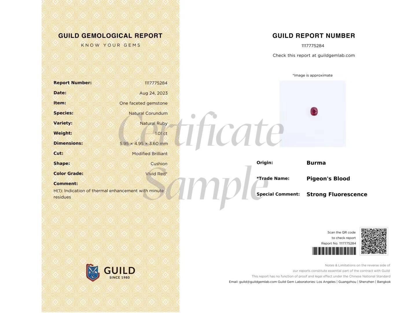 a certificate with a picture of a diamond