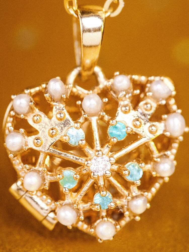 Paraiba Tourmaline & Akoya Baby Pearl Pendant - 18K Yellow Gold