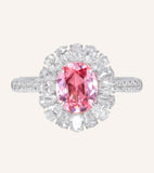 3 Colors + Sri Lanka Sapphire Platinum 950 Ring with Diamonds