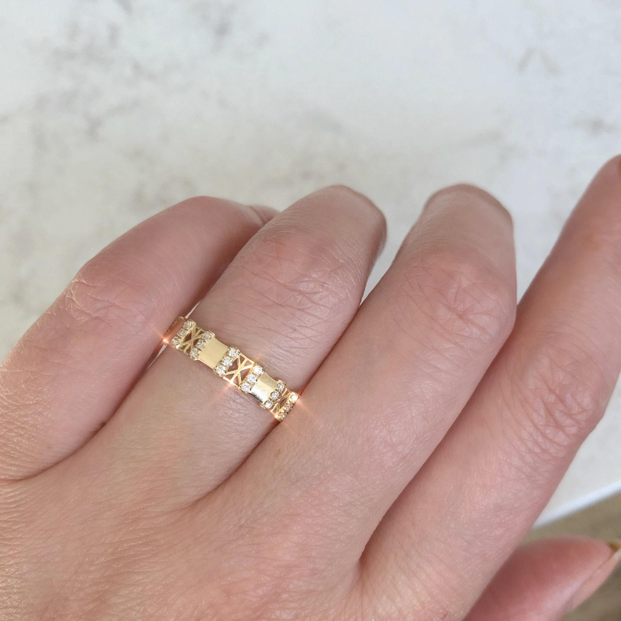 Art Deco Diamonds Eternity Band Ring - 14K Yellow Gold