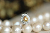 Yellow Diamonds Wedding Necklace in 18K White Gold