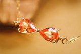 Padparadscha Sapphire Teardrop Cut Bracelets in 18K Yellow Gold