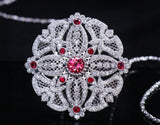1.01ct Ruby Diamonds Pendant Ring in 18K White Gold