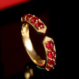 Ruby Cabochon 18K Yellow Gold Open Ring