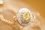 Fancy Yellow Diamonds Chain Ring in 18K Yellow Gold