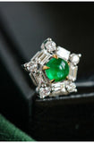 Snowflake Diamonds with Emerald Pendant in 18k White Gold