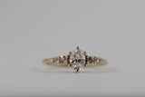 Diamond Chevron Ring - 18K Yellow Gold Stackable Ring