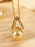 Conical Design Pendant with South Sea Golden Pearl – 18K Gold