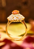 2.13ct Fanta Garnet Diamonds Ring - 18K Yellow Gold