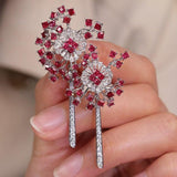 Dandelion Design Jedi Spinel Square Brooch - 18K White Gold