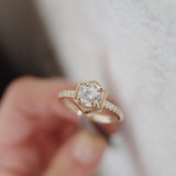 Rya - Round Diamond 14K Yellow Gold Stackable Ring