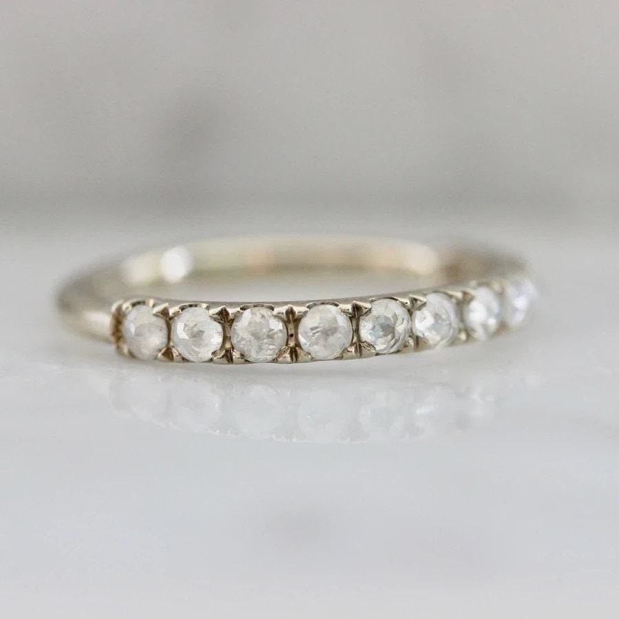 Icy Rose Cut Round Diamond 18K White Gold Ring