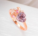 1.5ct Purple Spinel Trillion Ring wtih Diamonds in 18K Rose Gold