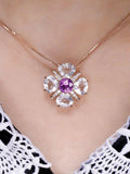 1.55ct Purple Sapphire 18K Rose Gold Ring with Diamonds