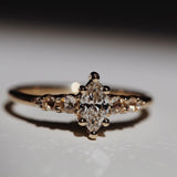 Marquise Cut Diamond Stackable Ring in 18K Yellow Gold