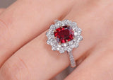2.2ct Red Spinel & Diamonds 18K Gold Statement Ring