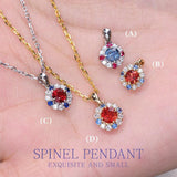 Jedi Red Spinel Necklace with Diamonds in 18K Gold