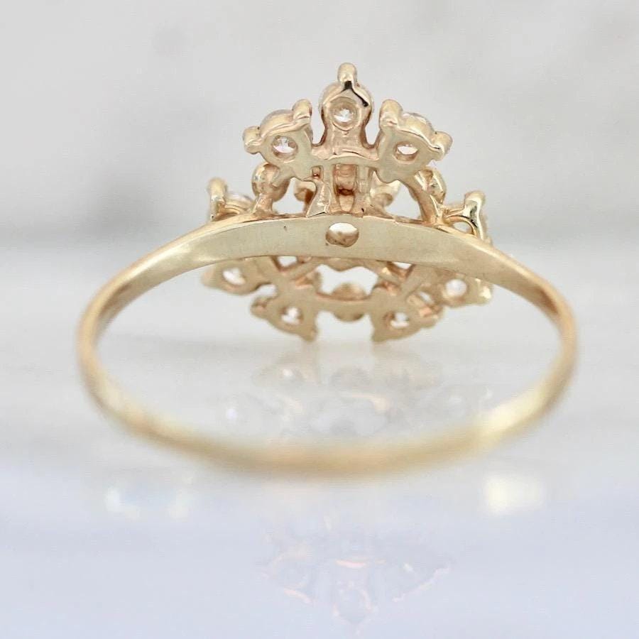 Snowflake Cluster Diamond Ring in 18K Yellow Gold