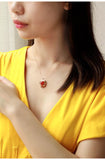 1.78ct Fire Opal Tsavorite Butterfly Necklace - 18K Rose Gold