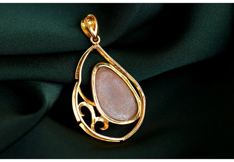 Blue Opal Diamond Mermaid Pendant - 18K Yellow Gold