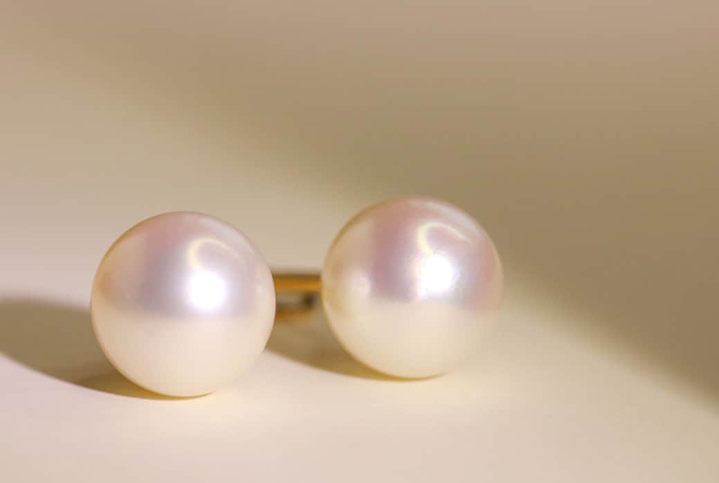 Mint Tourmaline & 7.5mm Akoya Pearl Earrings - 18K Yellow Gold
