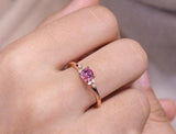 Superior Purple Spinel Flush Set Diamond Ring in 18k Yellow Gold