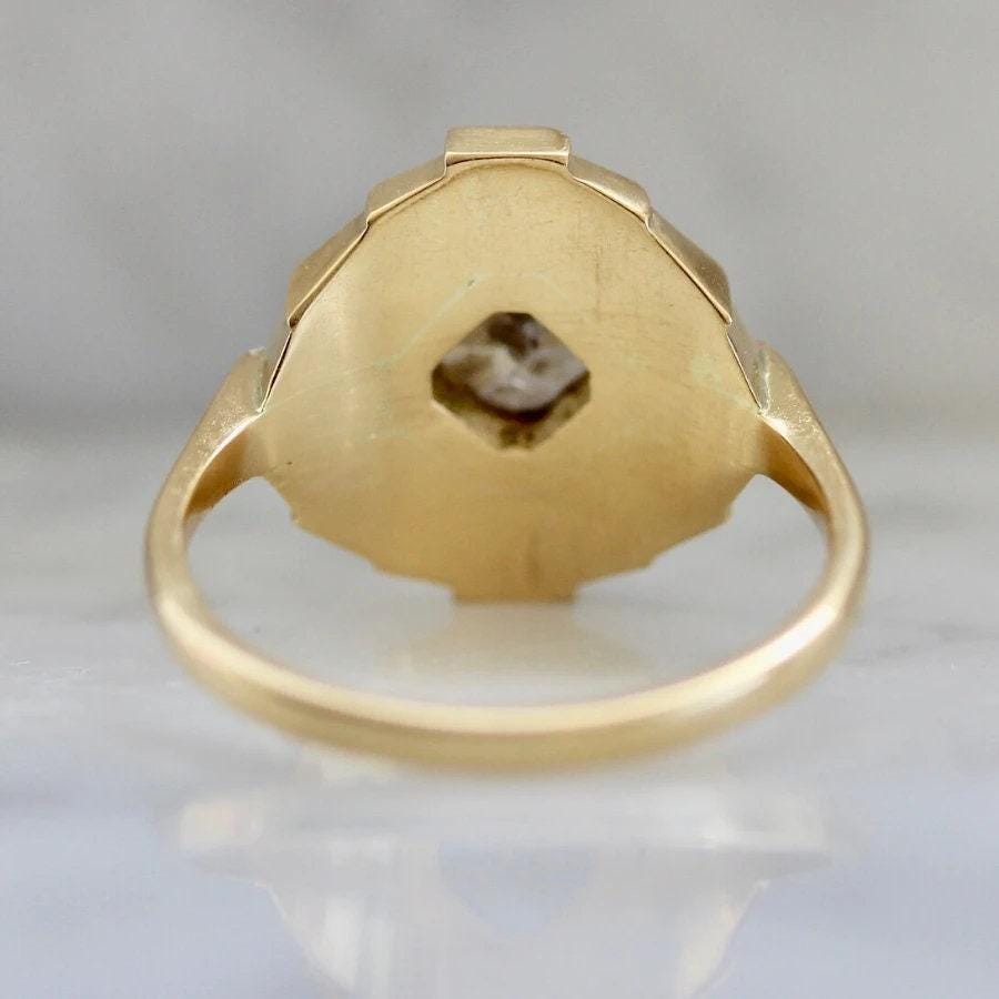 Zelda Diamond Asscher Cut Art Deco Ring in 18K Yellow Gold