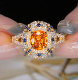 2.29ct Fanta Garnet Ring Necklace - 18K Yellow Gold
