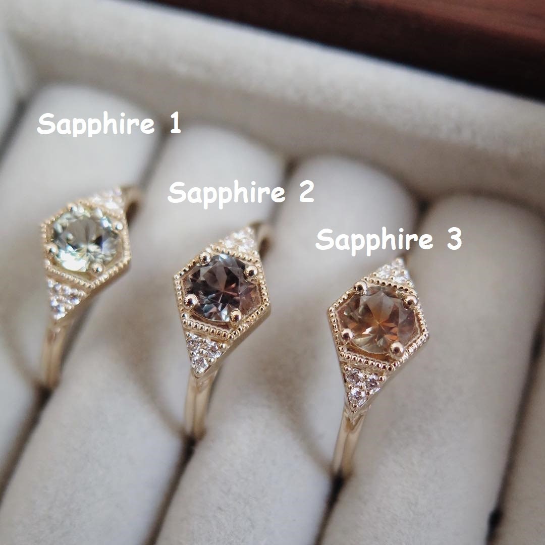 Yellow Sapphire 18K Yellow Gold Hexagon Ring