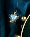 Heart Shape Japan Mabe Pearls & Diamond Pendant - 18K Yellow Gold