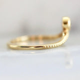 Round Brilliant Cut Champagne Diamond Chevron Ring in 18K Gold
