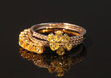 Yellow Diamonds Pear-Shaped Stackable Ring in 18K Rose Gold