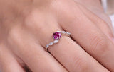 Purple Sapphire Diamonds Bypass Ring in Platinum 950