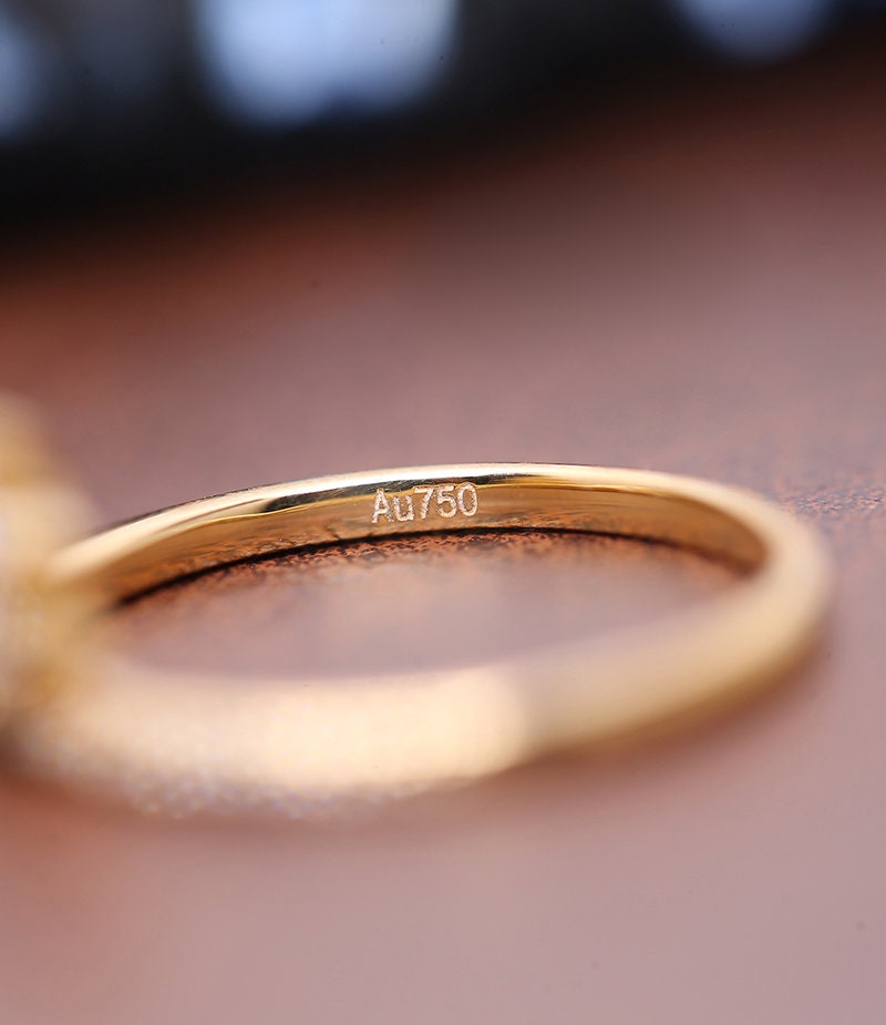 Baguette White Diamond 18K Yellow Gold Crown Wedding Ring