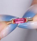 Spinel Baguette Flipping Horizontal Ring - 18K Yellow Gold