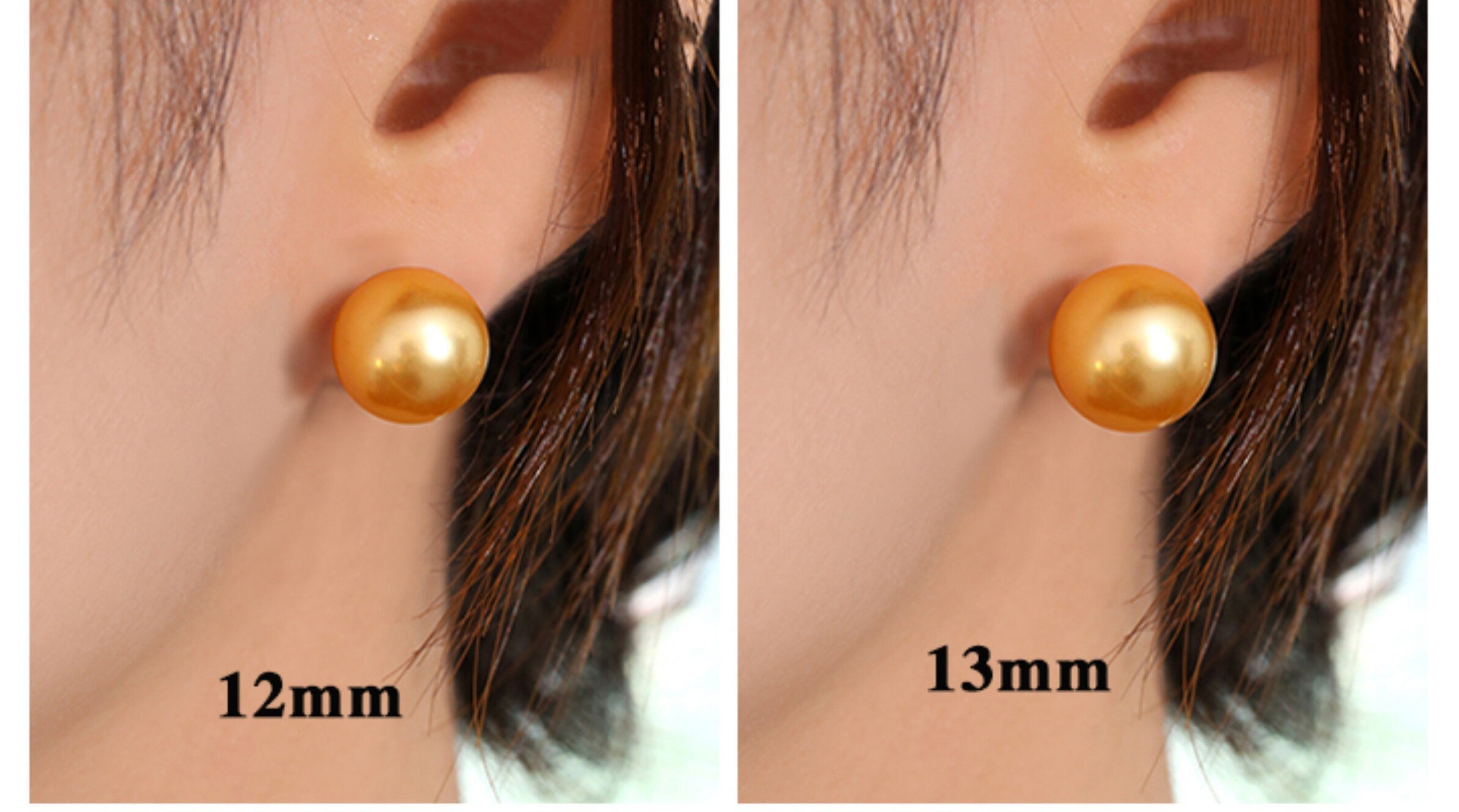 15mm Elegant Golden South Sea Pearl StudS Earrings